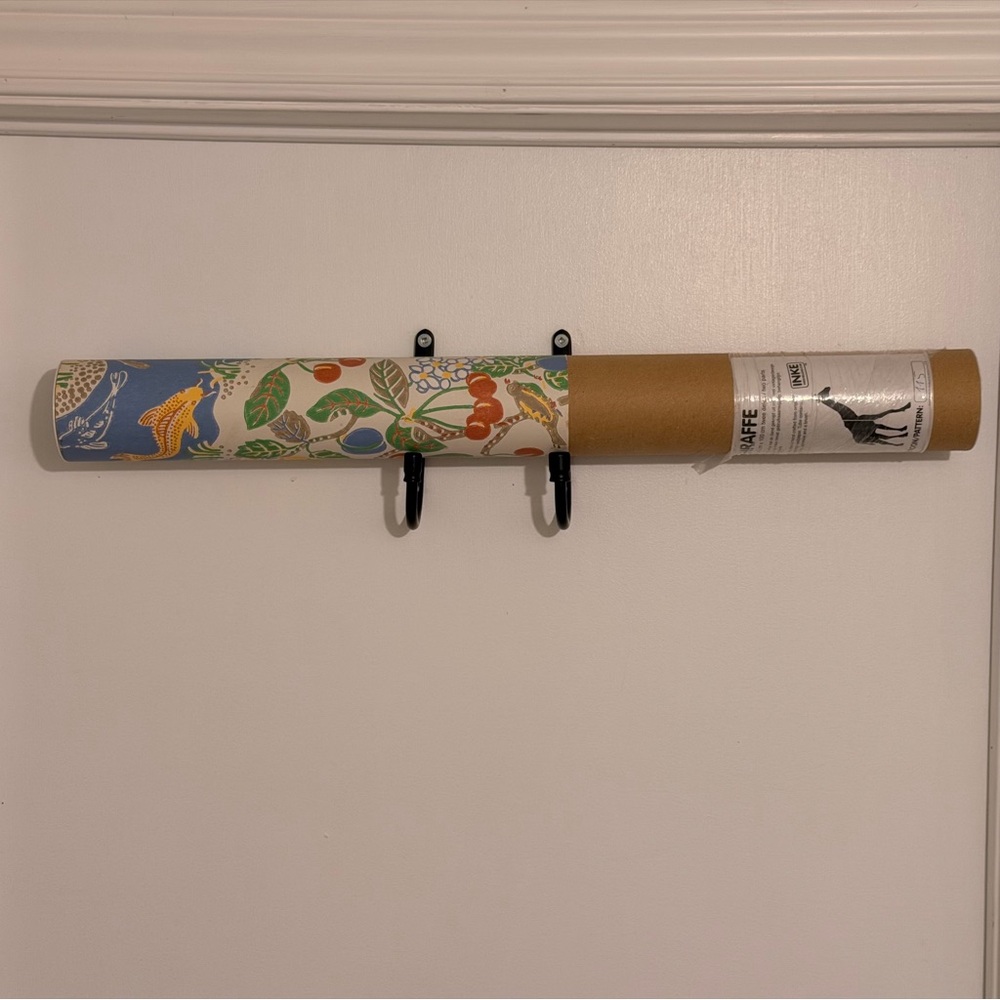 Inke Heiland Girafe Floral Blue and Green Wallpaper